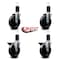 Service Caster 5'' Hard Rubber Wheel Swivel 1-5/8'' Expand Stem Caster Set 2 Brakes, 4PK SCC-EX20S514-HRS-2-PLB-2-158 - alternate 4